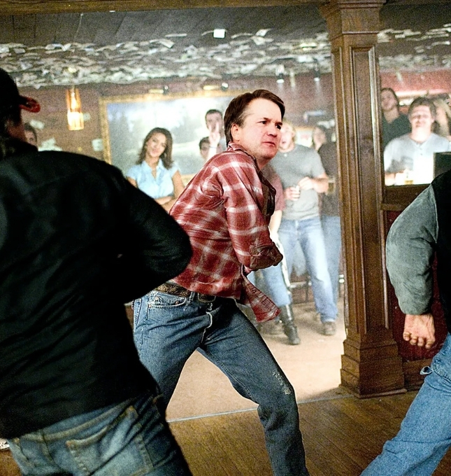 Bar fight scene in a bar setting, featuring a man in a plaid shirt throwing a punch, with patrons observing the altercation, highlighting issues of alcohol-related incidents and dram shop liability.